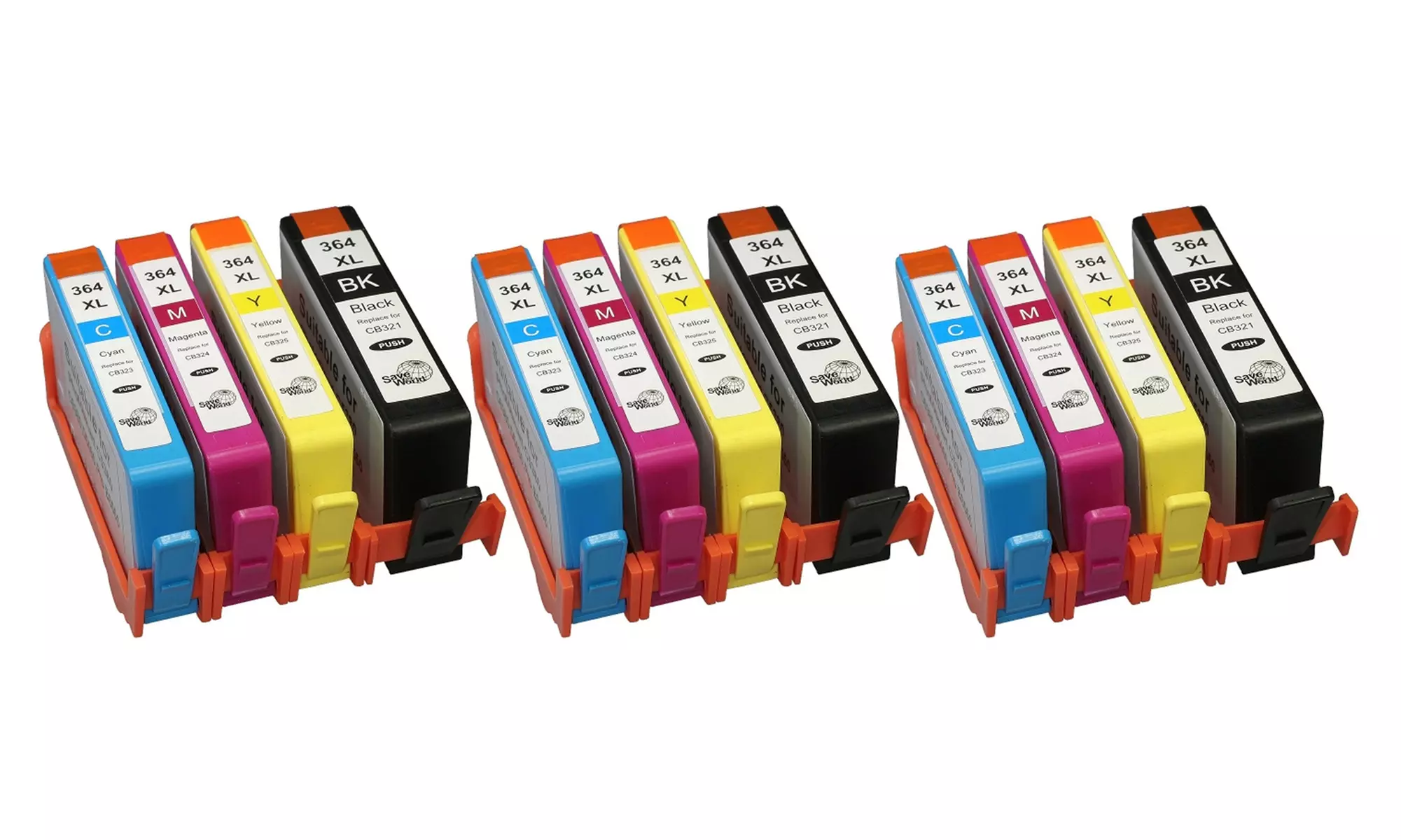 Pack de 4, 8 ou 12 cartouches d’encre équivalent HP-364 XL - Second Medium