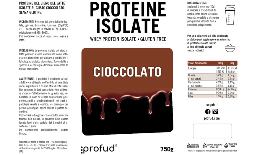 Image 4: Protéine whey isolate au chocolat de Profud