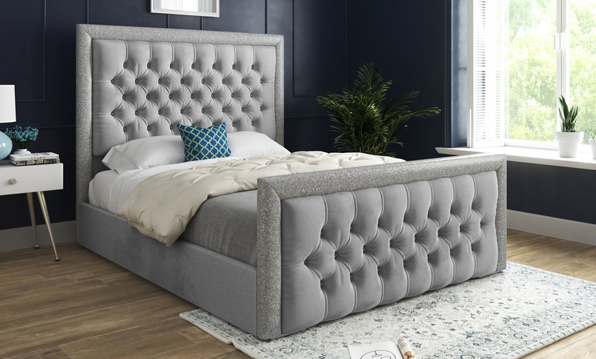 Image 5: Cheltenham Upholstered Soft Velvet Bed