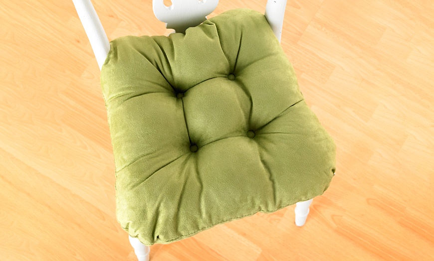 Image 2: Four Faux Suede Chair Cushions