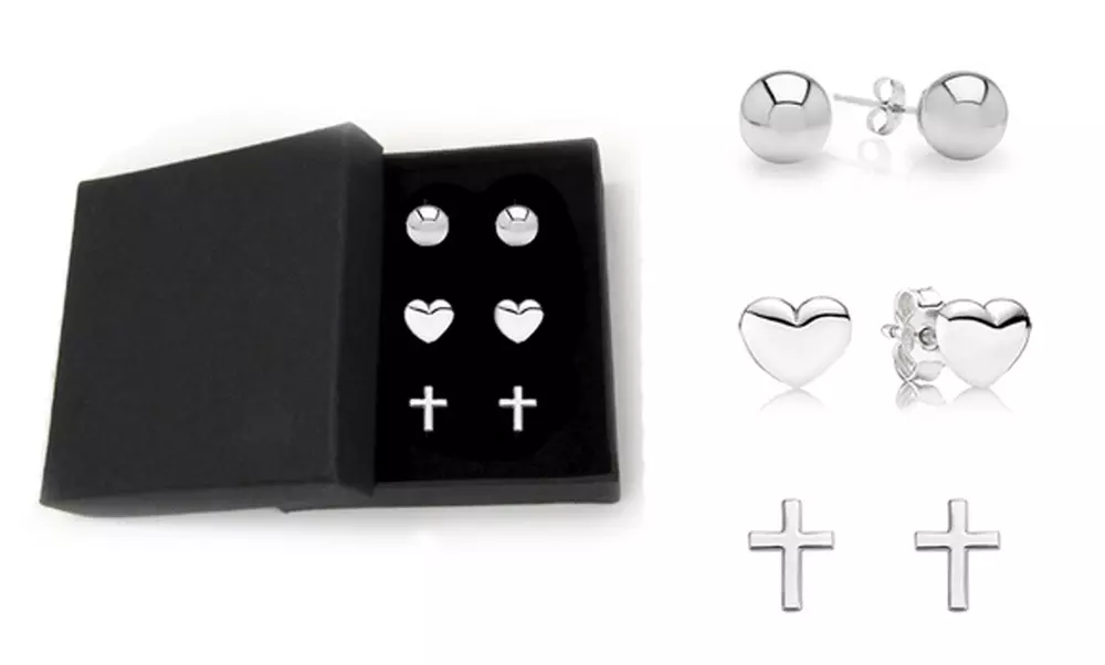 Verona Children's Sterling Silver Stud Earrings Collection (1- or 3-Pack) - Primary Image