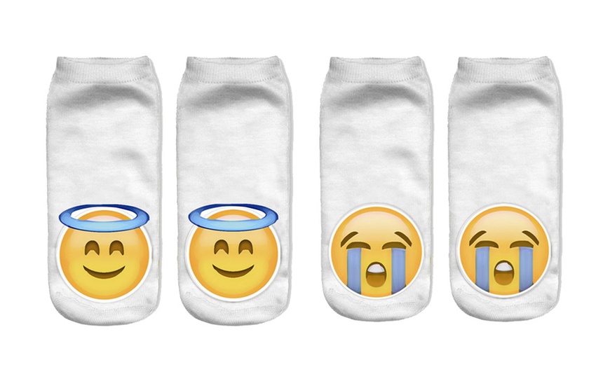 Image 7: Lot de 2, 5 ou 10 paires de chaussettes Emoji 