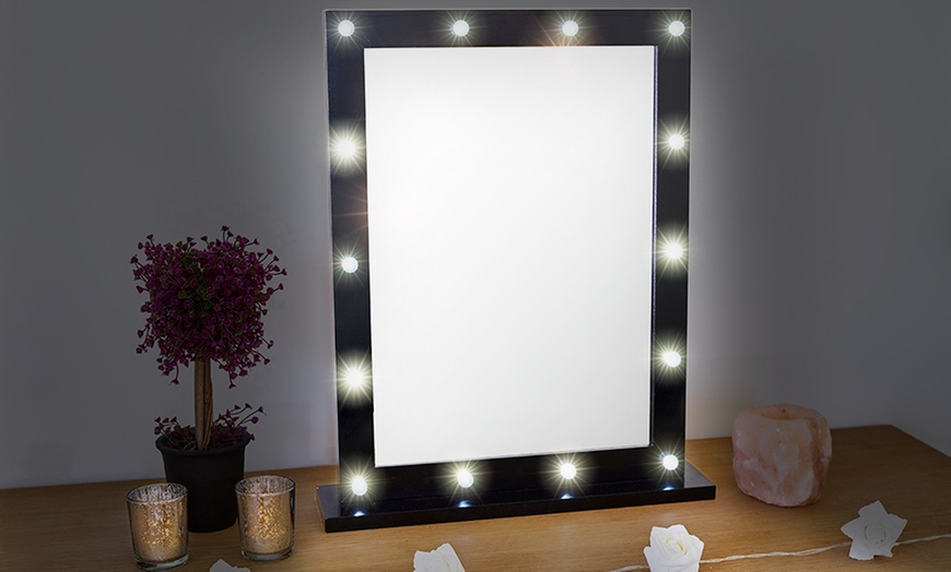 Image 1: Hollywood LED Table Mirror