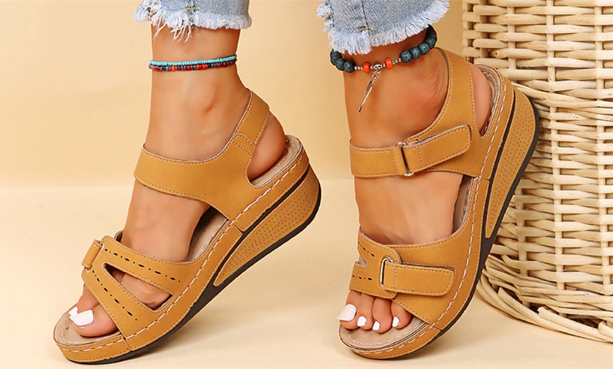 Image 4: Women's Open Toe Ankle Strap Sandals