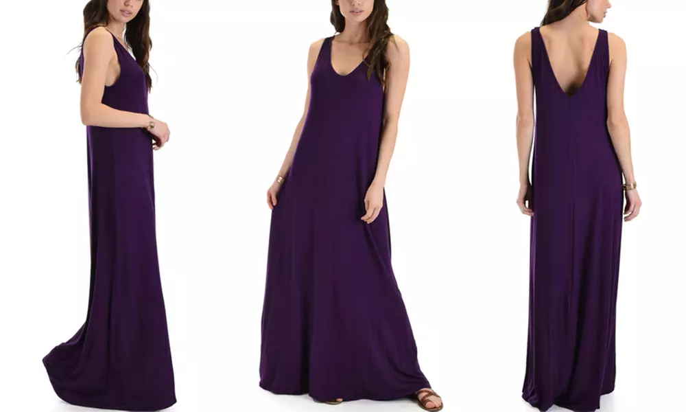 Lyss Loo Lost In Paradise Women's Sleeveless V-Neck Shift Maxi Dress - Second Medium