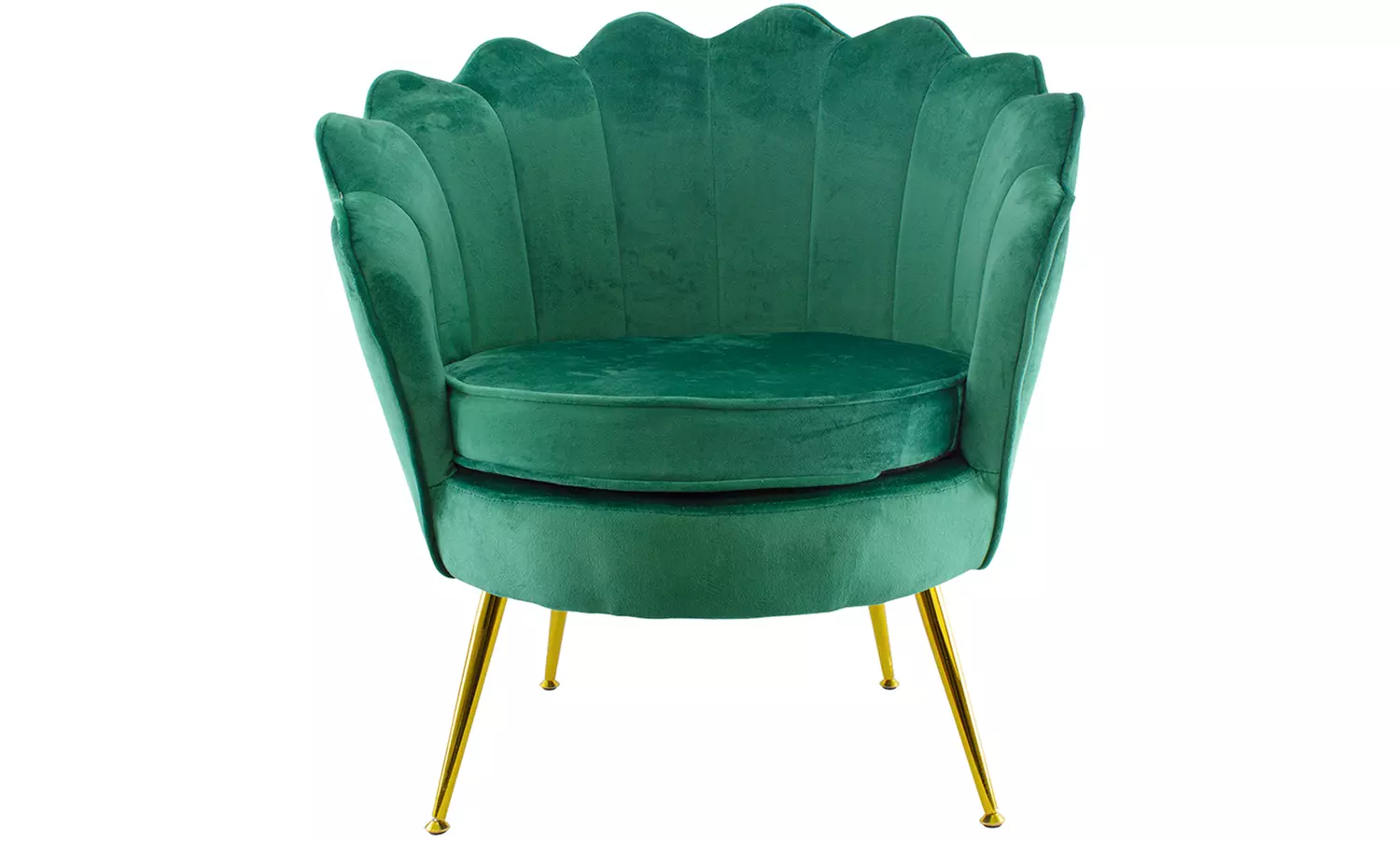 Poltrona con schienale a conchiglia