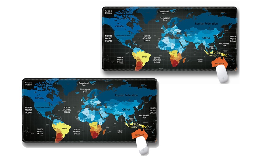 Image 4: One or Two World Map Full Desk coverage Mouse Pads