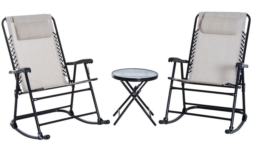 Image 8: Outsunny Rocker Bistro Set