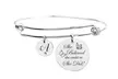 She Believed She Could Cubic Zirconia Accent Initial Bangle by Pink Box - Second Medium
