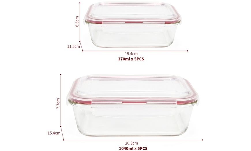 Image 31: Vinsani Ten-Piece Glass Container Set