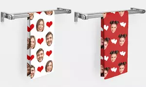 Personalisierbares Handtuch mit Porträt-Foto und Muster nach Wahl von Justyling (bis zu 80% sparen)