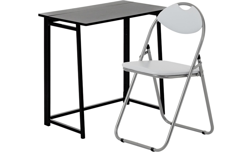 Image 3: Deluxe Folding Desk and Chair Set