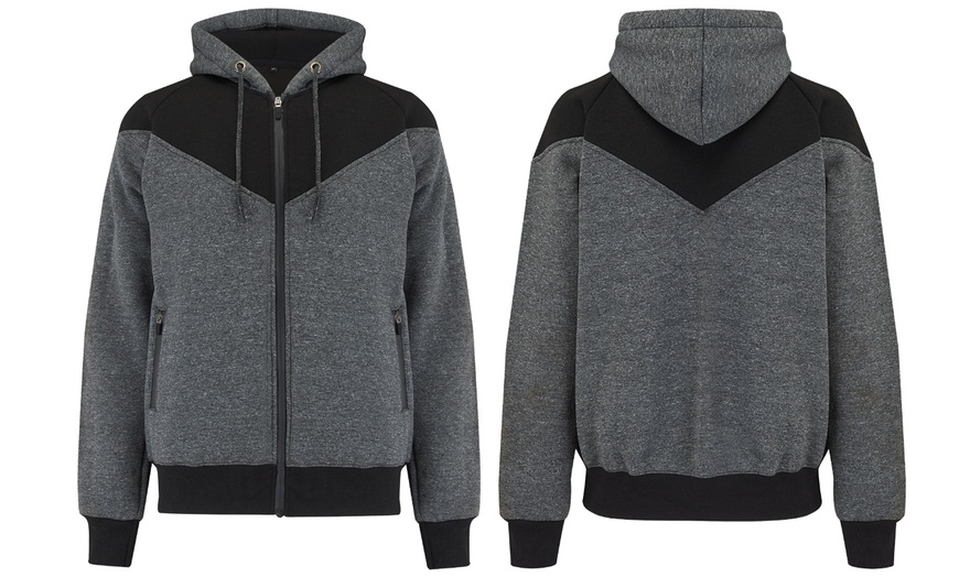 Image 1: Men's Zip Up Charcoal Hoodie