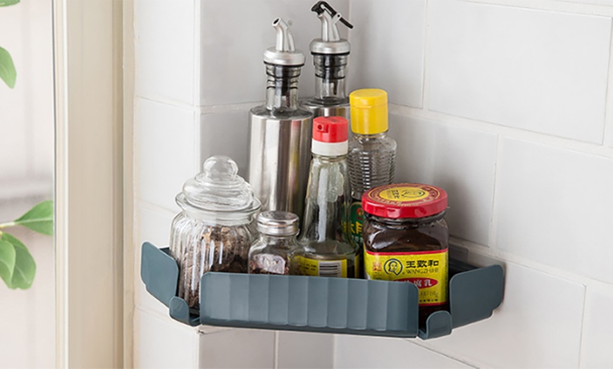 Image 4: Self-Adhesive Corner Shelf Storage Organiser
