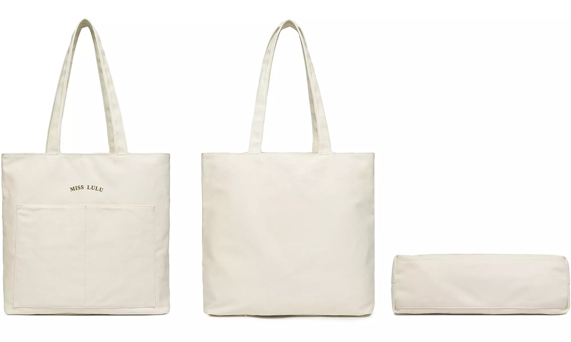 Daily Use Canvas Shoulder Bag Lage Capacity Shopping Bag Casual Bag