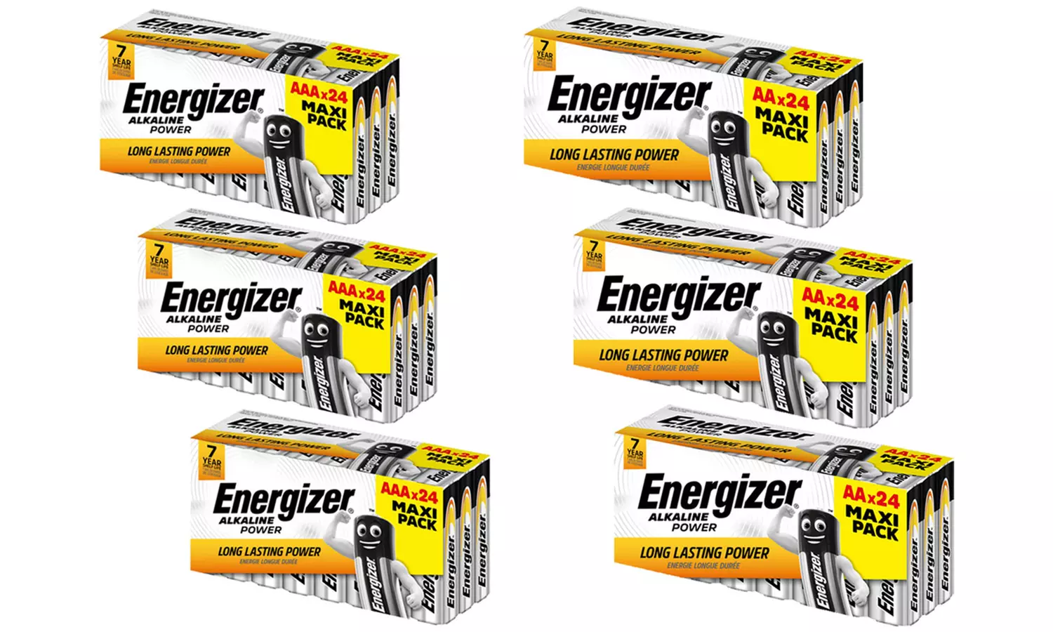 8, 16, 24, 48, 72, 96 oder 177 Energizer Alkaline AA- o. AAA-Batterien
