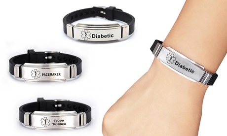 Bracelet d'identité médicale en silicone