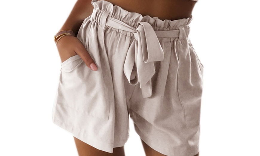 Image 2: High Waist Tie Shorts