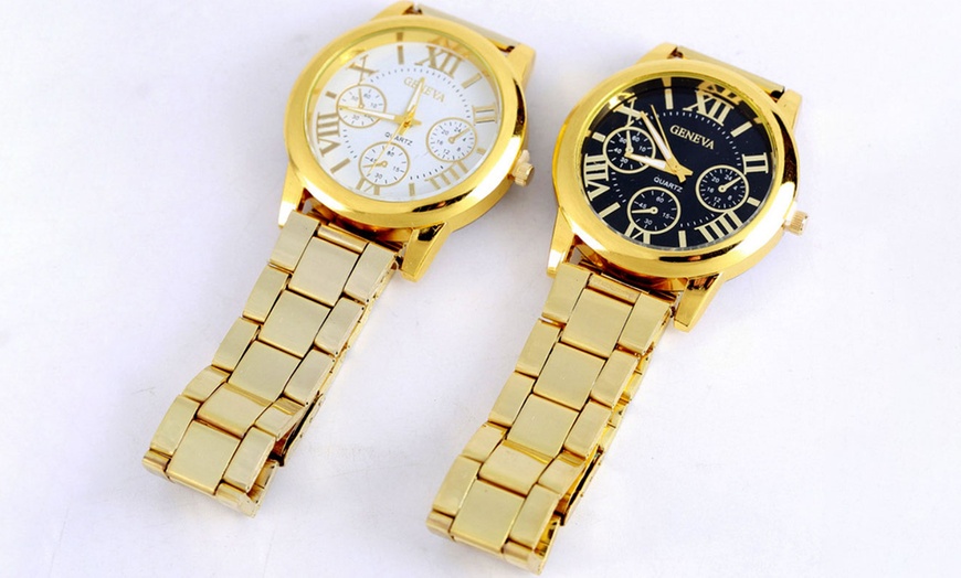 Image 1: Gold Bracelet Strap Watch