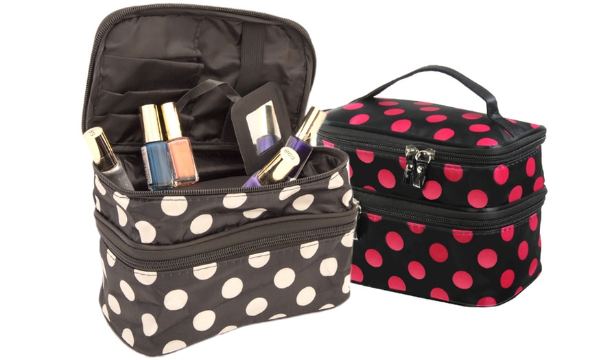 Image 1: Multi-Compartment Make-Up Bag