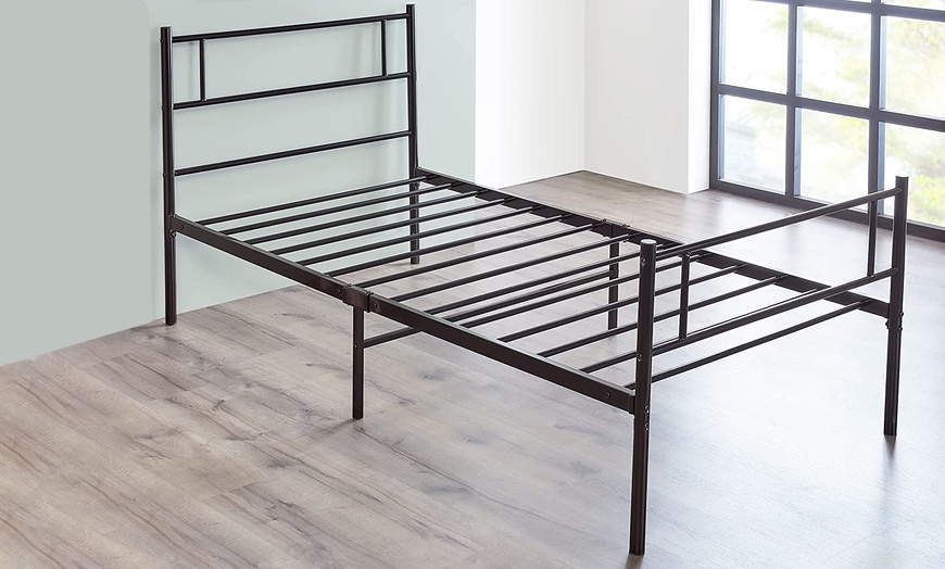 Image 6: Single Size Metal Bed Frame with Optional Pocket Sprung Mattress