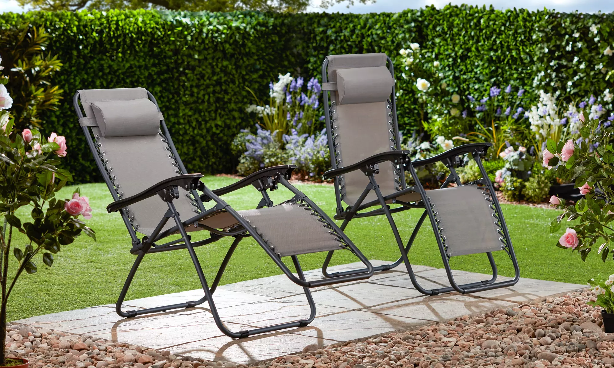One or Two Garden Gear Zero Gravity Reclining Garden Chairs - Primary Image