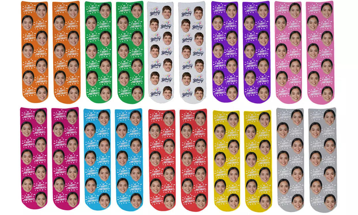 Birthday Face Socks for One or Two