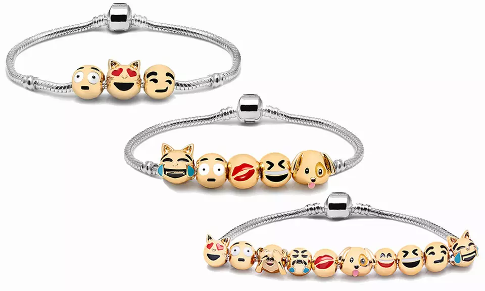 Bracelet Emoji Friends Forever avec 3, 5 ou 10 breloques - Primary Image