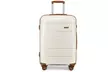 KONO One or Three Piece Classic Cream and Brown Hard Shell Suitcases with TSA Lock - Image 5