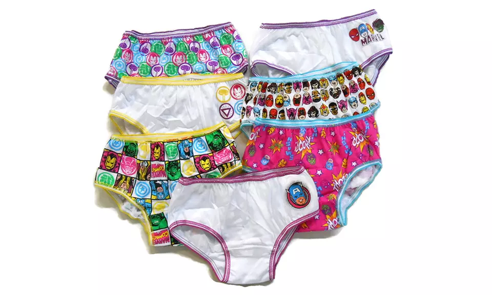 Marvel Comics Girls' Hipster Panties (7-Pack) - Primary Image