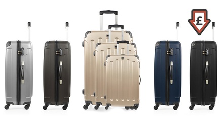 blue star set of 3 lightweight travel luggage suitcase