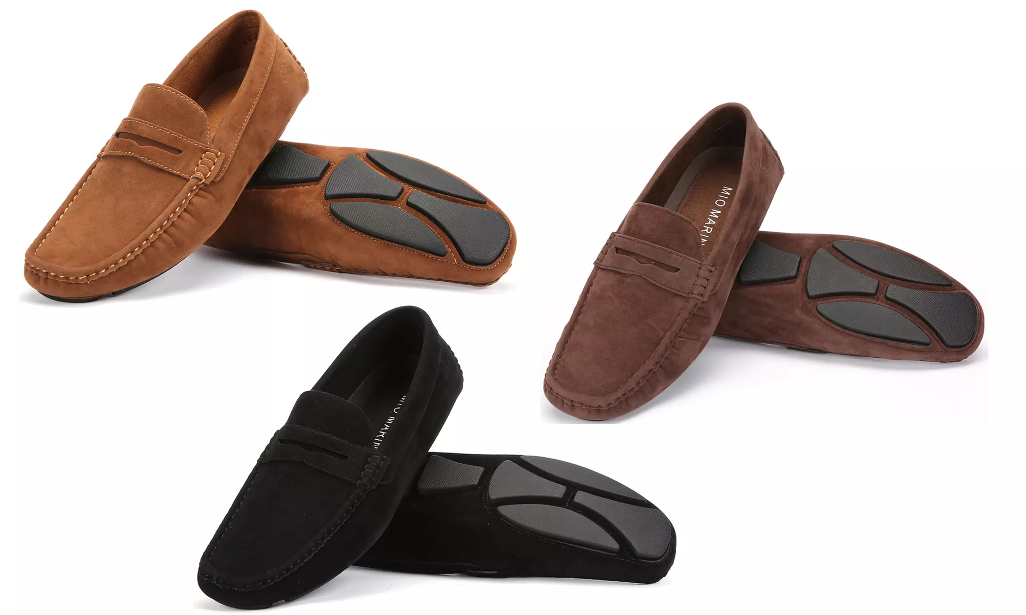 Mio Marino Men's Casual Threaded Band Suede Loafers - Primary Image
