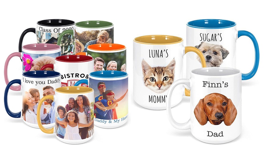 Image 2: Desayuna con alegría: 1 o 2 tazas personalizadas con fotos o mensajes