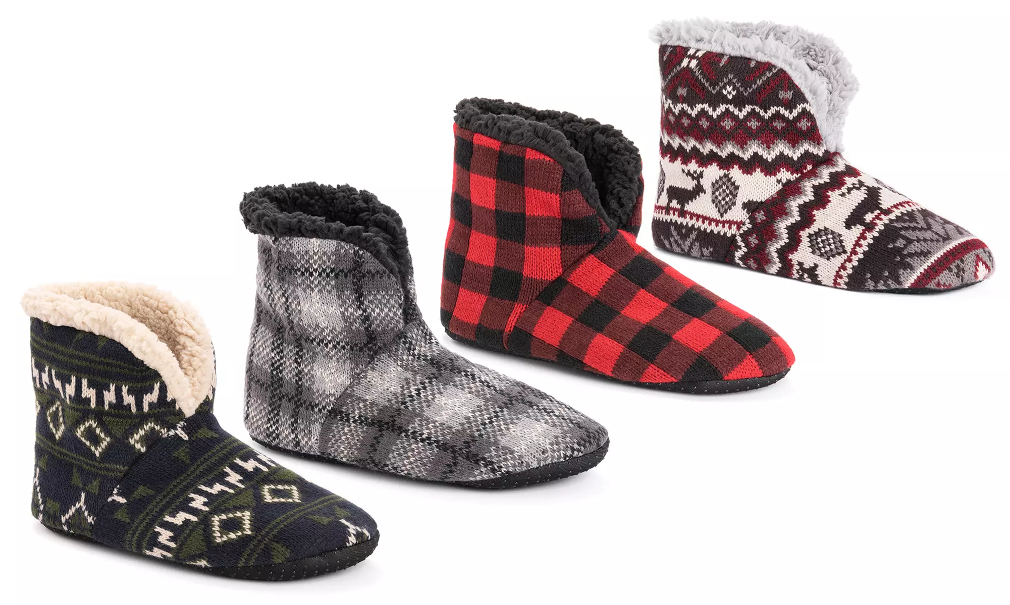 Muk Luks Men's Faux-Fur-Lined Short Slipper Socks (Size 11-13) - Primary Image