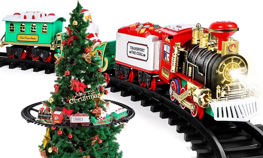 Image 5: Tren eléctrico decorativo para el árbol de Navidad con luces y sonidos