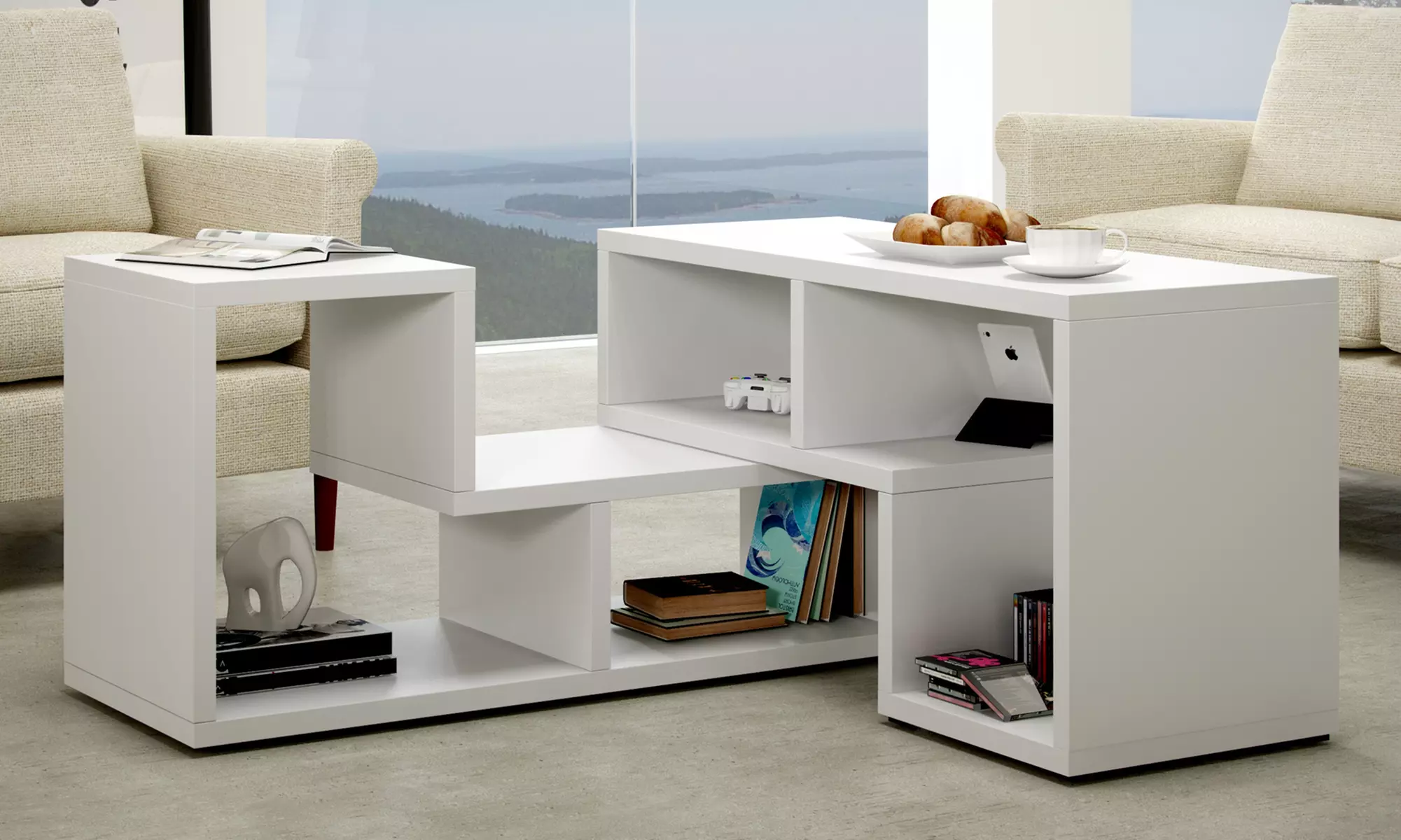 Meuble modulable 3en1, meuble TV, bibliothèque ou table basse, livraison offerte - Primary Image