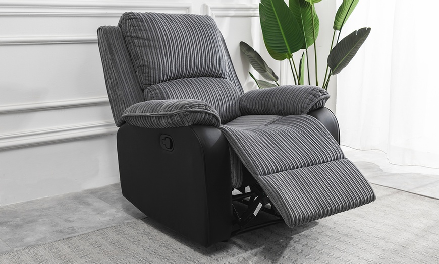 Image 15: Jumbo Cord Fabric Recliner