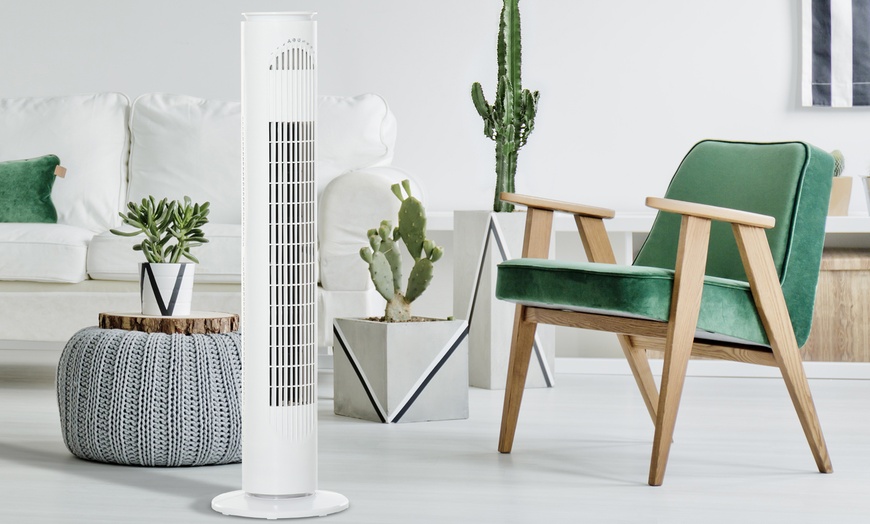 Image 7: HomCom Freestanding Tower Oscillation Fan