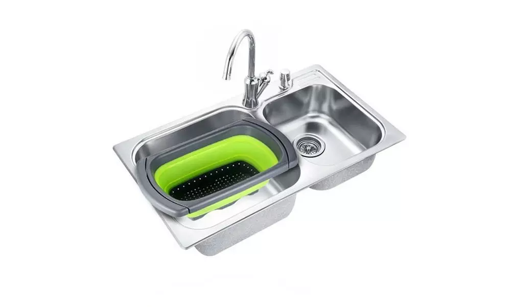 Over-the-Sink Collapsible Colander with Extendable Handles - Primary Image