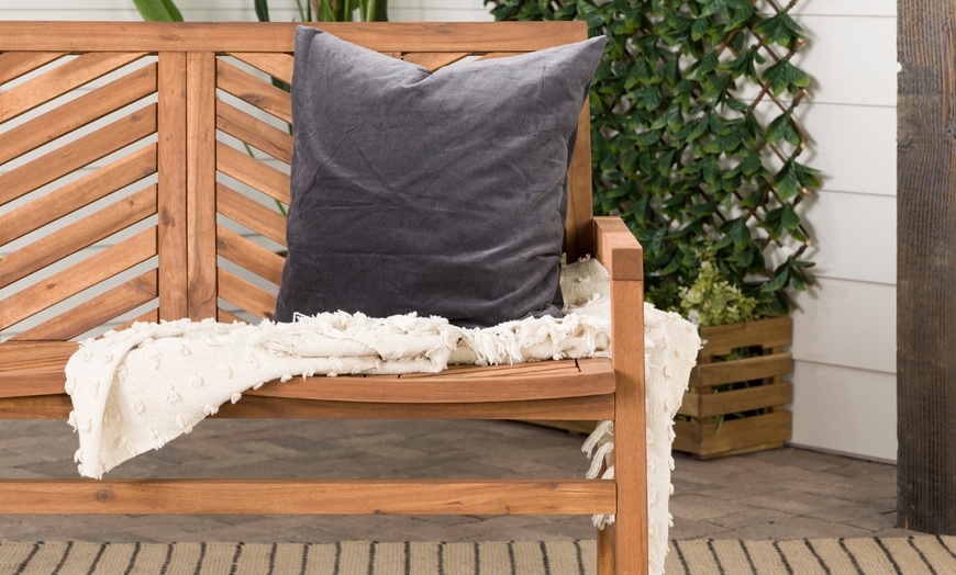 Image 9: Two-Seater Wooden Garden Bench