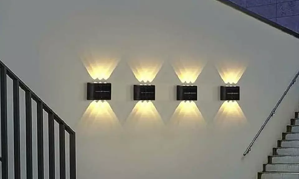 Infinite Basics Four-Pack Solar Outdoor Wall LED Light