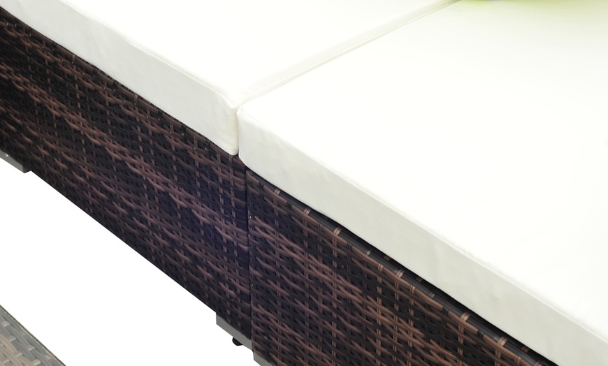 Image 11: Outsunny Rattan Effect Garden Sofa Set