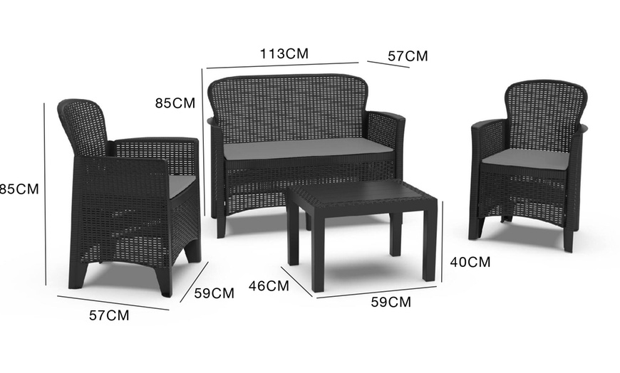 Image 5: Conjunto de muebles para exteriores con efecto ratán