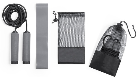 1 o 2 set di attrezzi per fitness con fascia elastica e corda