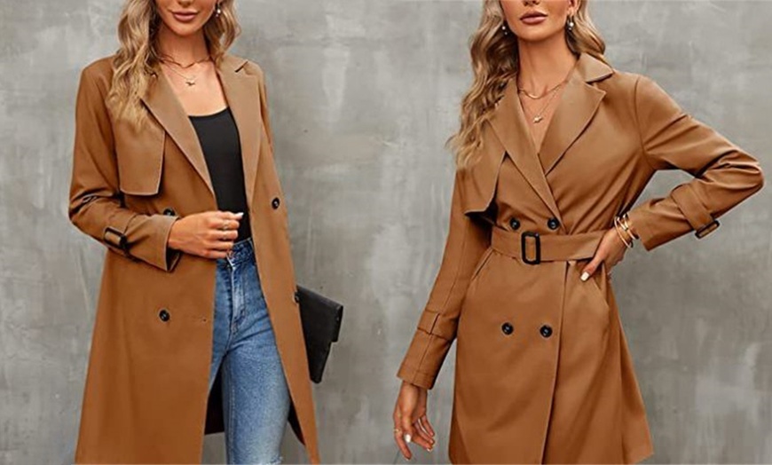 Image 6: Women's Mid-Length Trench Coat