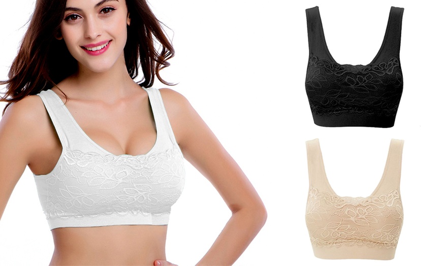 Image 1: Three-Pack of Lace Comfort Bras