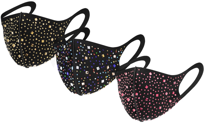 Image 15: 1, 2, 3 ou 4 masques à strass