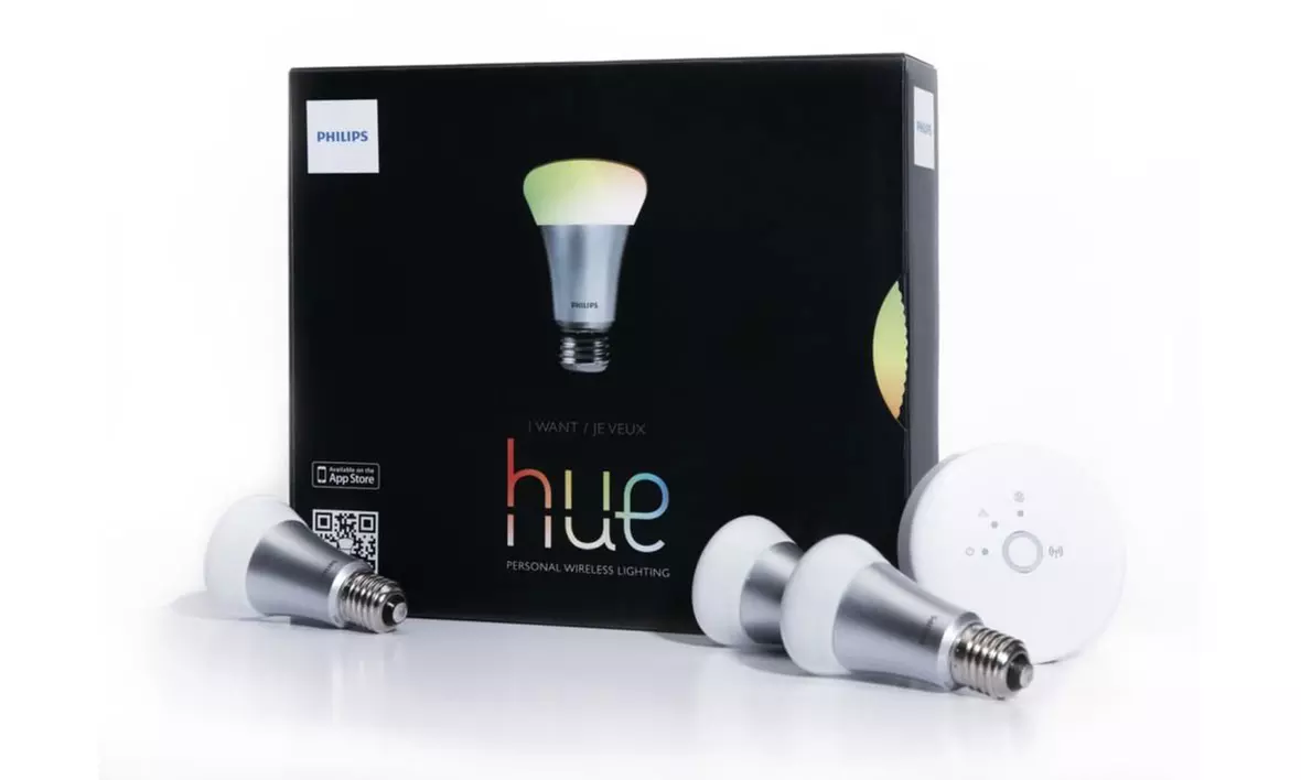 Phillips Hue Gen 1 White and Color Changing Starter Kit, 3 Bulbs and Bridge (Manufacturer Refurbished) - Primary Image