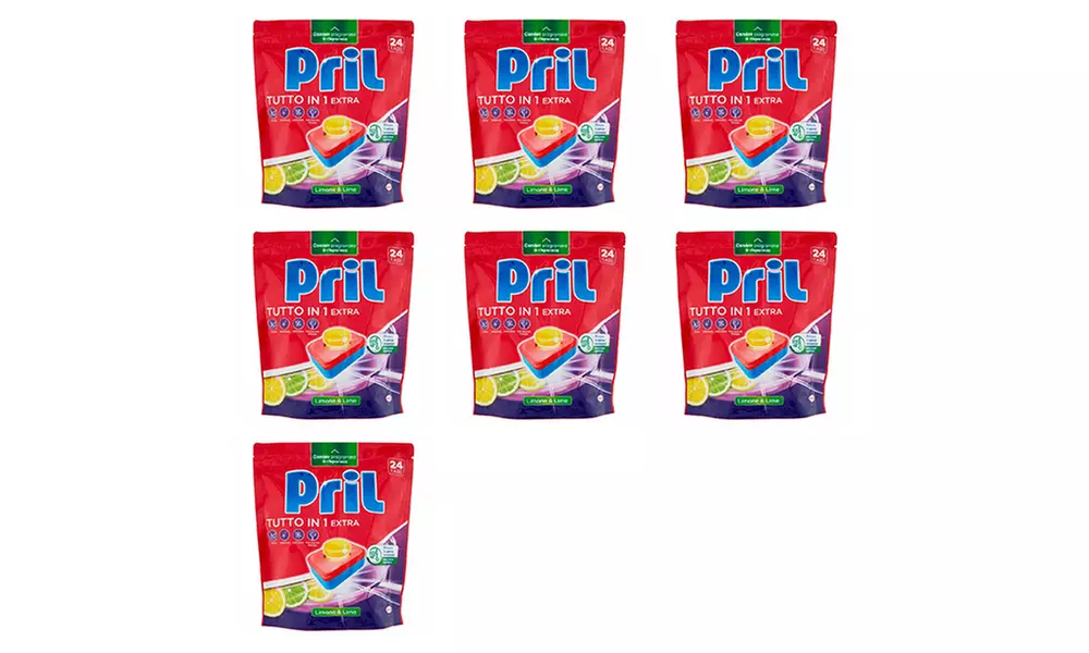 Pril Tutto in 1 Extra 168 tabs di detersivo per lavastoviglie - Primary Image