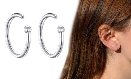 1 o 2 paia di orecchini a cerchio Philip Jones in argento sterling